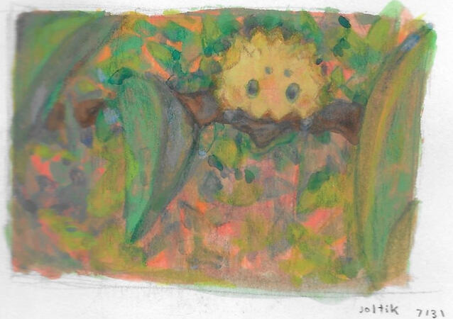 Gouache painting of Joltik from Pokemon (2023)